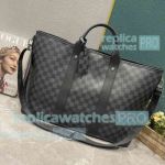 Copy L--V Black Plaid Weekend Tote Handbag 